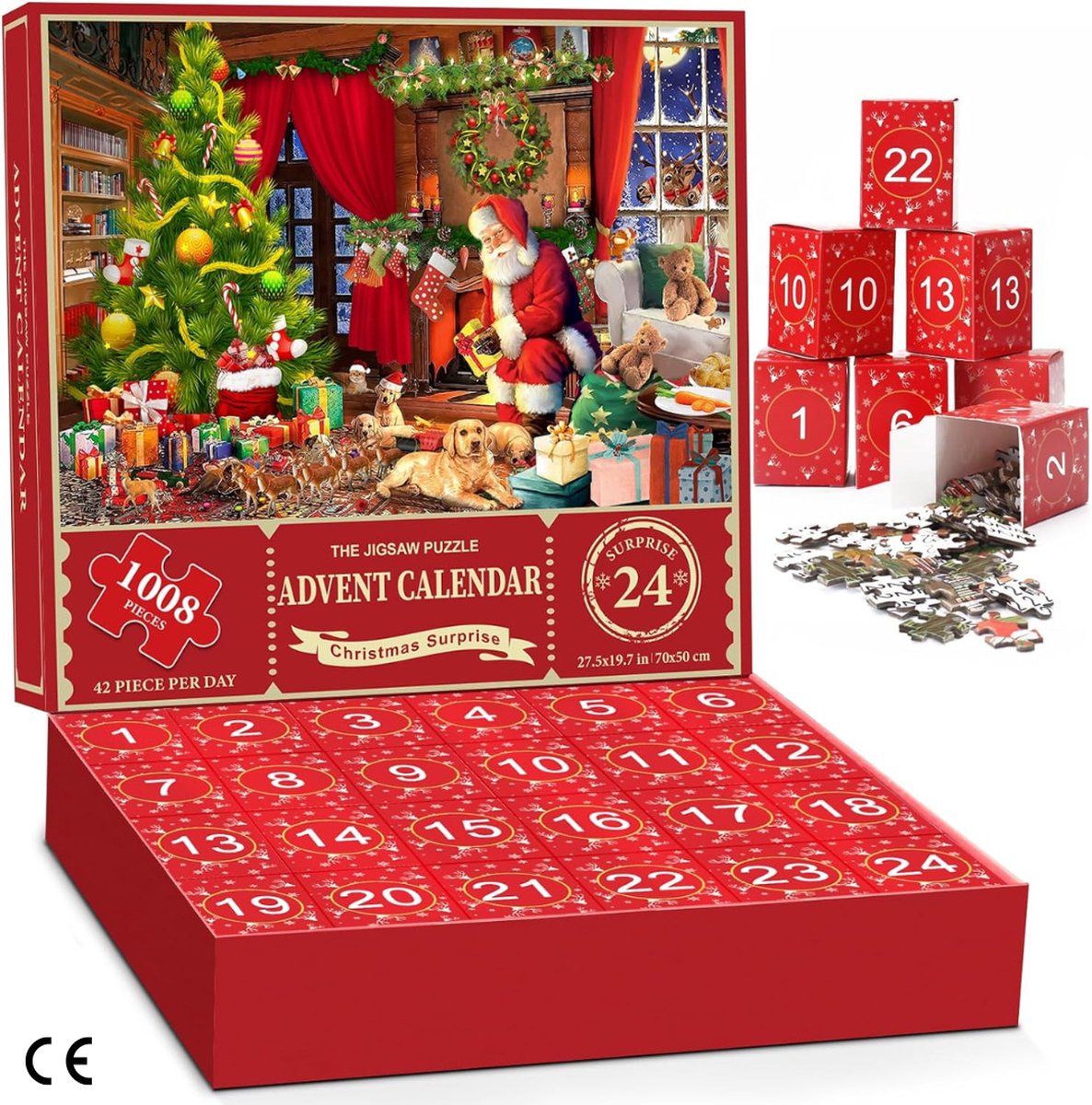 Puzzle Calendrier de l'Avent de Noël 2023 1000 pièces, Calendriers de  compte à rebours de 24 jours