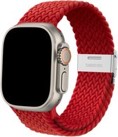 Innerlight® Nylon+ - Rood Geweven - 38/40/41mm - Nylon bandje geschikt voor Apple Watch - Geschikt als Apple watch bandje voor Series 1/2/3/4/5/6/7/8/9/SE