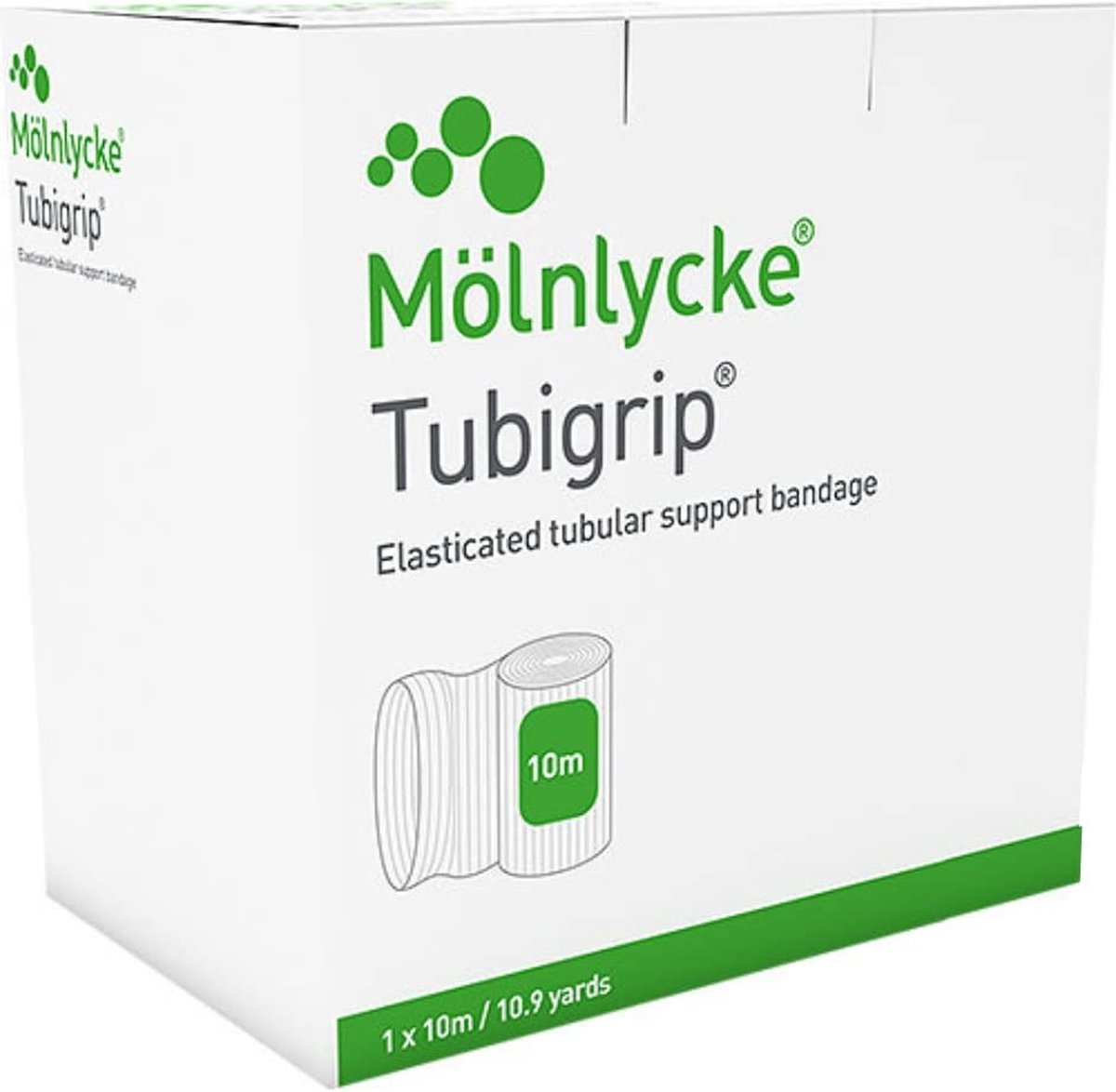 Goedkoopste Tubigrip Buisverband compressief naturel 10 meter Maat Maat A Molnlycke - Wit - katoen met omwonden los meegewoven elastische draden - Lichte vormen van oedeem, na gipsbehandeling, bij spataderen en bij verrekkingen