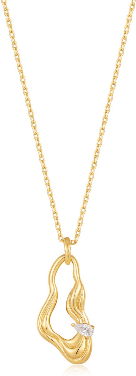 Ania Haie AH N050-01G Taking Shape Dames Ketting - Collier - Sieraad - Ketting met hanger - Fantasie - Zilver - Goudkleurig - 925 Zilver - Anker