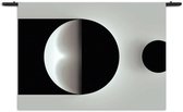 Mezo Wandkleed Scandinavisch Wit met Zwart Element 01 Rechthoek Horizontaal S (40 X 60 CM) - Wandkleden - Met roedes