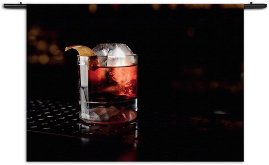 Velours Wandkleed Cocktail Bar 03 Rechthoek Horizontaal M (65 X 90 CM) - Wandkleden - Met roedes