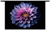 Velours Wandkleed Paarse Dahlia Rechthoek Horizontaal S (40 X 60 CM) - Wandkleden - Met roedes