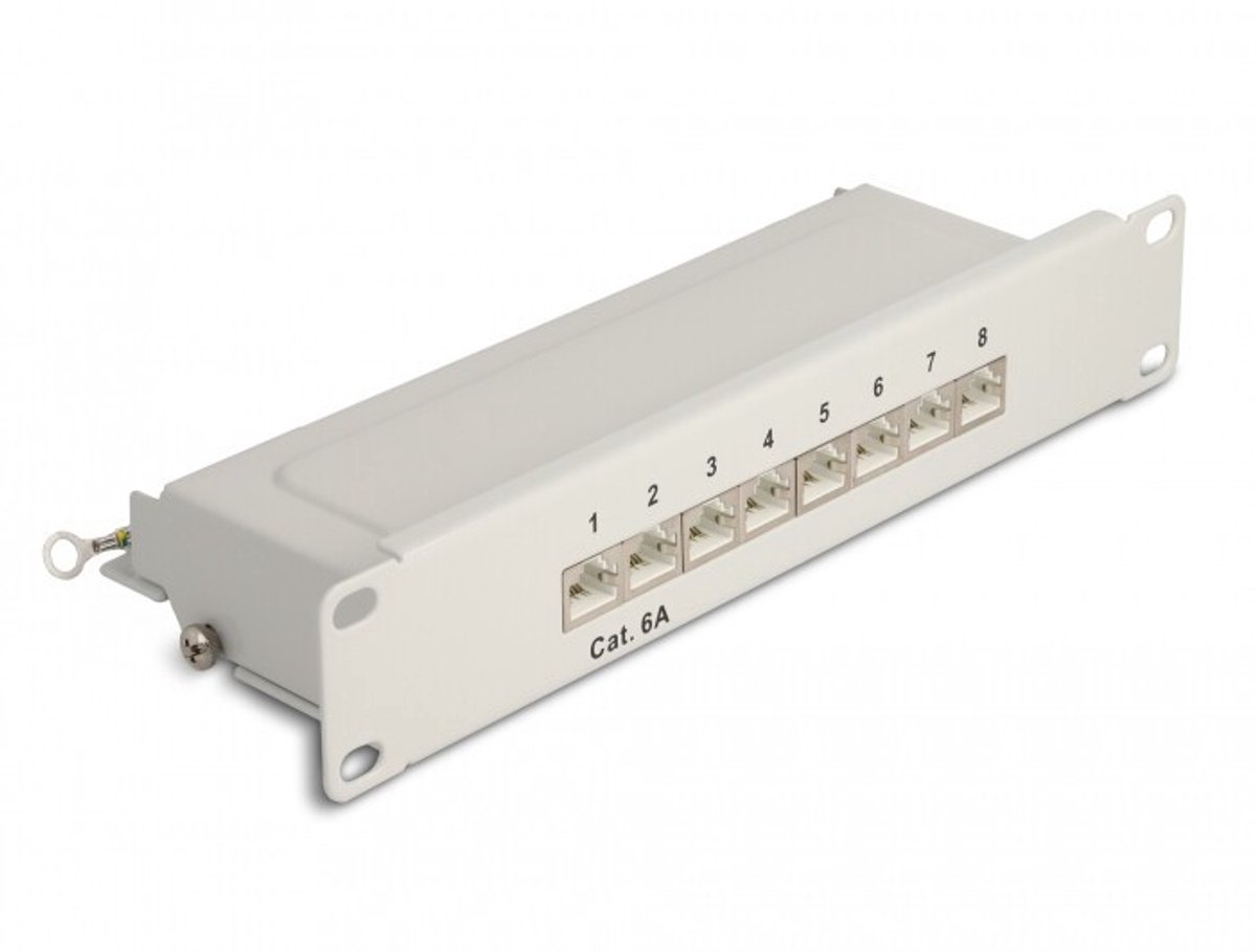 Image of 10 inch Patch panel 8 poort CAT6A 1U grijs