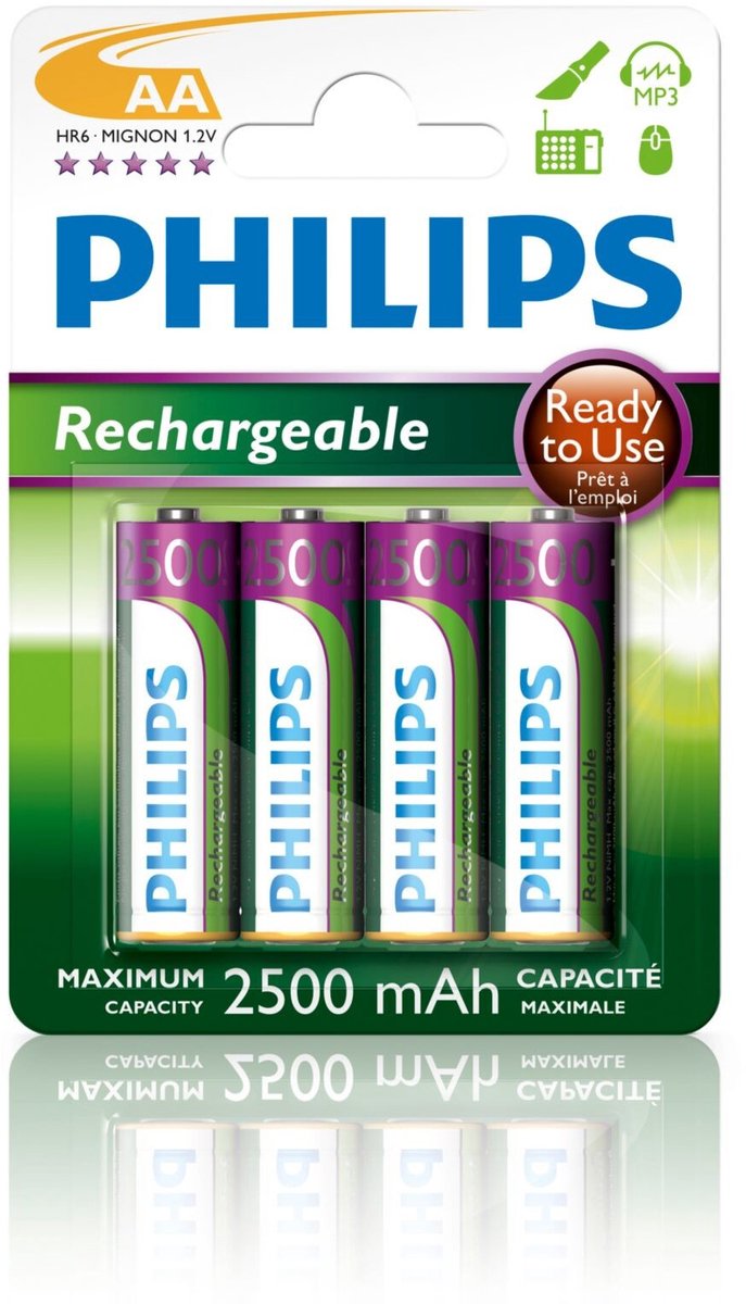 Philips AA Oplaadbare batterijen - 4 stuks