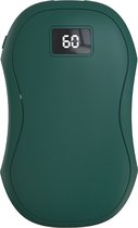 Oplaadbare handwarmer-Groen-5000 mAh-USB oplaadbaar en digitaal display-herbruikbare elektrische, draagbare warme wintercadeau voor man, kinderen