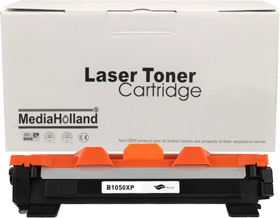 MediaHolland - Huismerk Toner TN1050, TN-1030 geschikt voor Brother Laser Printers - 1x Zwart - Toners Cartridges - Zwart: 2000 Pagina's