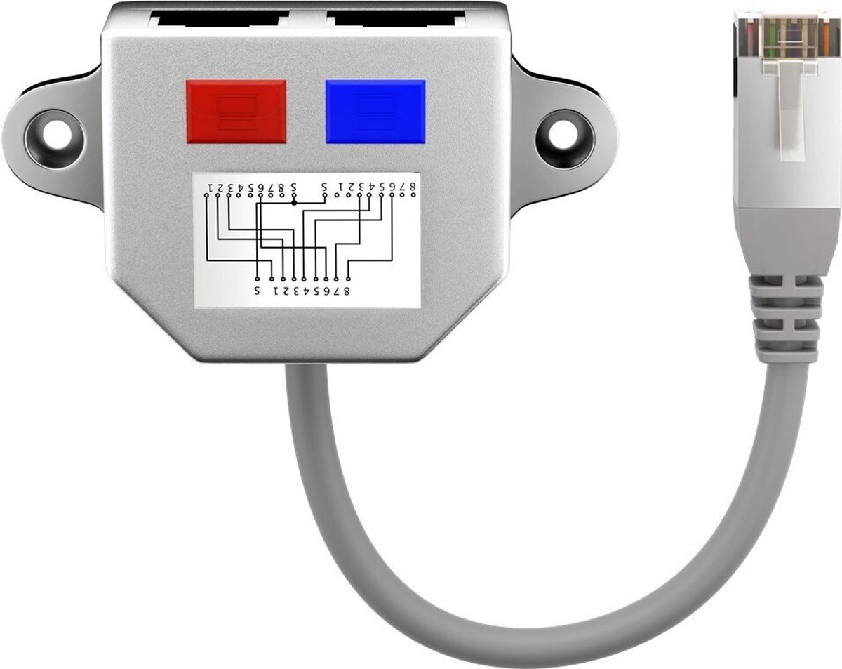 ISDN splitter - 1x RJ45 (m) - 2x RJ45 (v) - versie 3 - 0,15 meter