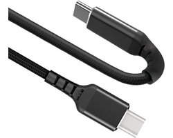 USB C kabel | Laadsnelheid 20V / 3A / 60 watt | USB 3.2 gen 1 | 5 Gb/s | Type C naar C | Male to male | Power delivery | Snelladen | Zwart | 2 meter | Allteq