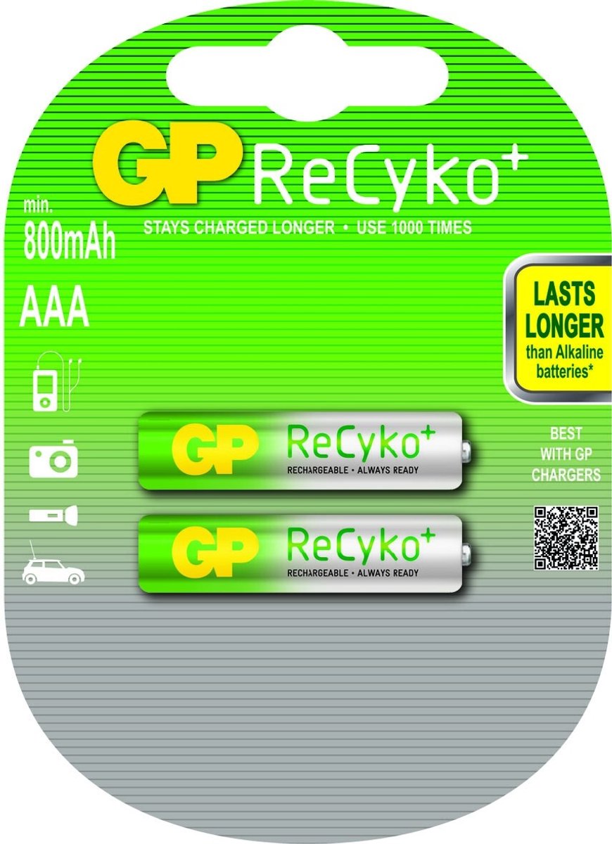Duo GP ReCyko+ Pro Professional R03/AAA 800mAh oplaadbaar (2 stuks)