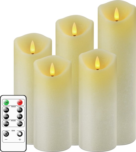 9x LED Kaarsen REAL WAX avec 2 télécommandes - Fausses bougies sur