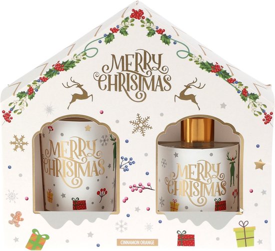 giftset - kaars - geurverspreider - kerst - geurkaars - sinterklaas - geurstokjes