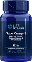 Life Extension, Super Omega-3 EPA/DHA met Sesam Lignans & Olijf Fruit Extract - 240 gelcapsules - Visolie - Voedingssupplement