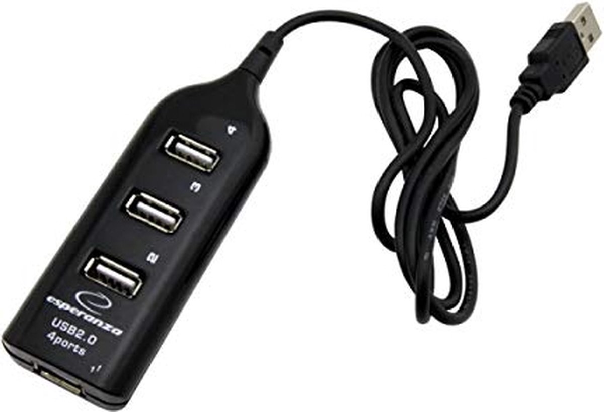 Esperanza EA116 interface hub 480 Mbit/s Zwart