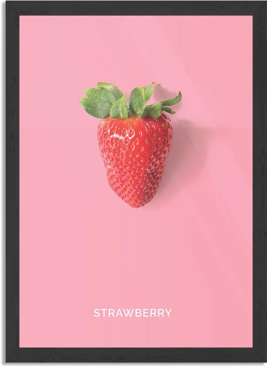 Poster Strawberry Rechthoek Verticaal Met Lijst CM) - Lijst - Wanddecoratie - Posters