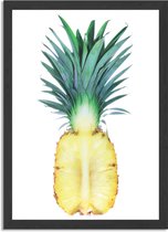 Poster Pineapple Doorsnee 02 Rechthoek Verticaal Met Lijst L (40 X 50 CM) - Zwarte Lijst - Wanddecoratie - Posters