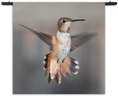 Velours Wandkleed De Vliegende Kolibrie Vogel Rechthoek Vierkant XXL (180 X 180 CM) - Wandkleden - Met roedes