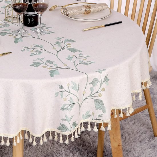 SANLEHAUSE Rechthoekig tafelkleed 155 x 400 cm, Beige linnen tafelkleed, hoge kwaliteit textuur, groot tafelkleed met hol ontwerp, handgestoken, voor keuken, kantoor, tafeldecoratie SANLEHAUSE Rechthoekig tafelkleed 155 x 400 cm, Beige linnen tafelkleed, hoge kwaliteit textuur, groot tafelkleed met hol ontwerp, handgestoken, voor keuken, kantoor, tafeldecoratie