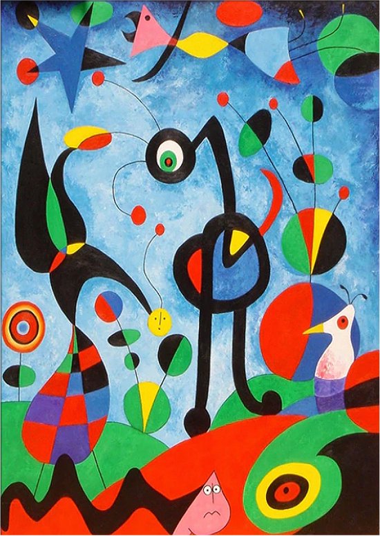 Allernieuwste.nl® Canvas Schilderij * Joan Miro The Garden 1925 * - Modern Abstract - kleur - 70 x 100 cm