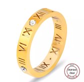 Soraro Ring Zirkonia | Roman Ring | Goudkleurig | Ringen Vrouwen | 20mm | Ring Dames | Dames Cadeau | Moederdag | Moederdag cadeau