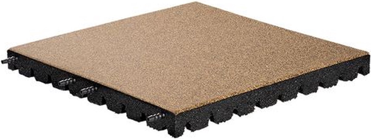Rubber tegel met pen- en gat verbinding EPDM - Beige - 50x50 cm – 55mm