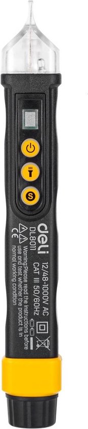 Testboy 114 Érintés nélküli feszültségvizsgáló CAT III 1000 V LED, Vibrálás Gyári standard