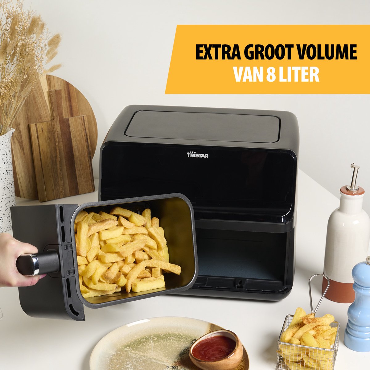 Tristar FR-9026 - Dubbele Airfryer XXL - 2x4L - 2 onafhankelijke kookzones - 8 Bakprogramma's - PFAS-vrij — afbeelding 6