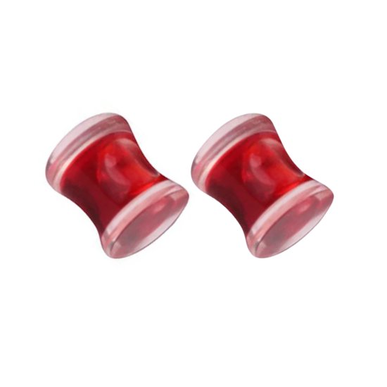 Tunnel- Piercing- rood-vloeistof- 6 mm- 2 stuks- Acryl- Charme Bijoux