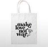 Make Love Not War Tote Bag - Schoudertas - Canvas Tas - Katoenen Tas - Love Creatief Design