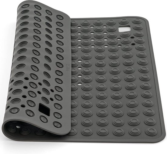 Tatkraft DETAIL Zwart stevige douchemat, antislip, 60 x 60 cm, extra grote antislipmat, douche met 134 sterke zuignappen voor senioren en baby ' s, badmat, Wasbaar in de machine