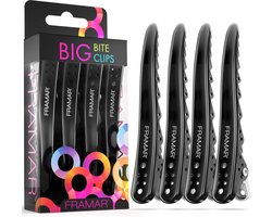 Framar - Big Bite Haarclips - Zwart 4 st