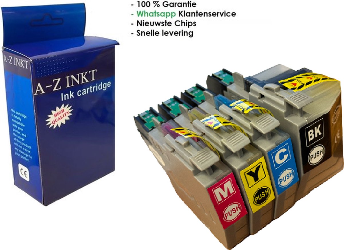 Atotzinkt premium huismerk inkt cartridges voor Brother LC422XL / LC-422 XL inktcartridges Multipack 4 Kleuren - Geschikt voor Brother MFC-J5340DW, J5345DW, J5740DW, J6540DW en J6940DW