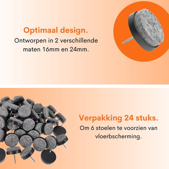 20 Stks/set 20 Mm Meubelvloer Vilt Nagelkussen Stoel Tafel Been Vilt Beschermer, Betrouwbaar Duurzaam Antislip met Eenvoudige Installatie voor Kraspreventie (Wit