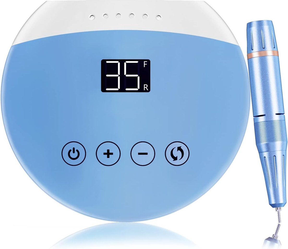 Professionele Nagel Draaimachine Nagelfrees Professionele Nagelvijl met Touch-Toetsen en HD-LED-Display 35.000 omw min Verbeterde Versie Voor Gel- of Acryl Manicure en Pedicure Blauw