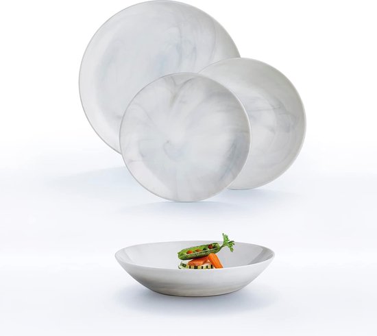 Junto Opal Green Plat Bord 27 Cm - Delicaat Groen Porselein Met Ruitreliëf Ruitreliëf Porselein