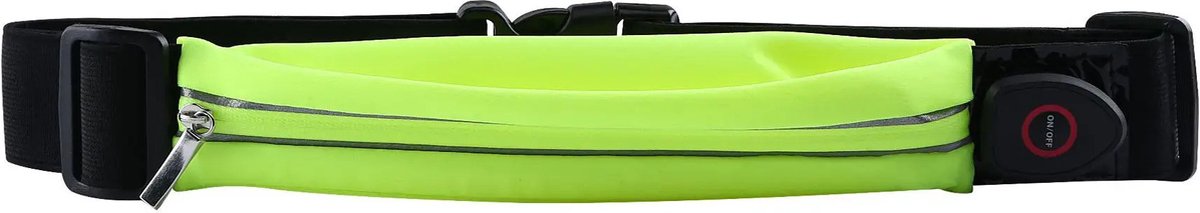 Arisenn® BUDDY LED Heup Riem / Tas - Flitsende Hardloop- en Fietsveiligheid Taille Tas - USB Oplaadbaar, Hoge Zichtbaarheid, Verstelbare Maat, Waterdicht - Voor Veilige Nachtelijke Outdoor Activiteiten - Lime geel
