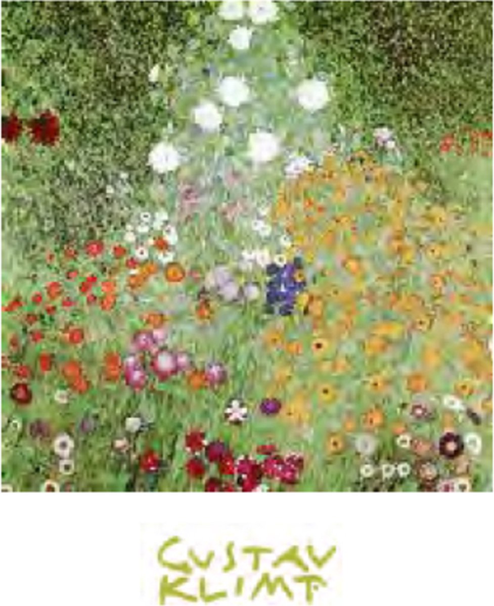 Catch Projecten Mini kunstposter - Gustav Klimt - Bloementuin - 24x30 cm Multicolor