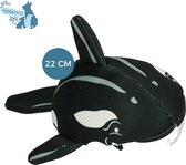 CoolPets Wally the Whale - 22 cm - Verkoelend hondenspeeltje - Duurzaam speeltje voor de hond - Neemt water op - Hondenspeelgoed met pieper - Walvis - Zwart/Wit