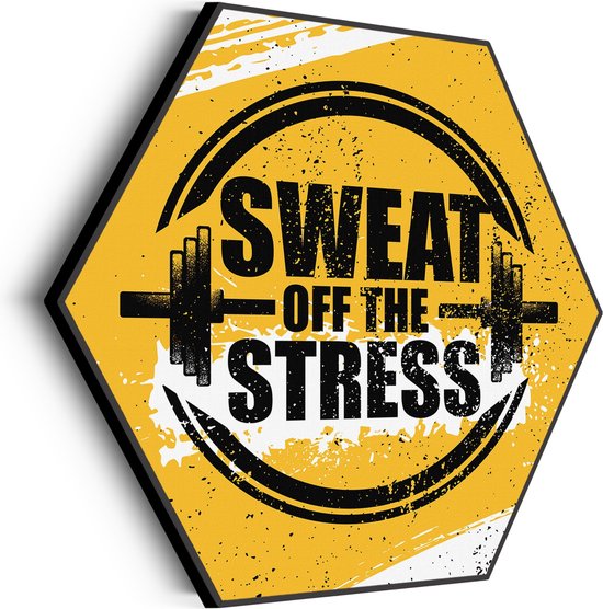 Akoestisch Schilderij Sweat Off Time Stress Hexagon Basic L (100 X 86 CM) - Akoestisch paneel - Akoestische Panelen - Akoestische wanddecoratie - Akoestisch wandpaneel