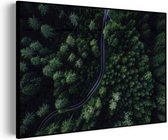 Peinture Acoustique Route à travers la forêt Rectangle Horizontal Basic XXL (150 x 107 CM) - Panneau acoustique - Panneaux acoustiques - Décoration murale acoustique - Panneau mural acoustique