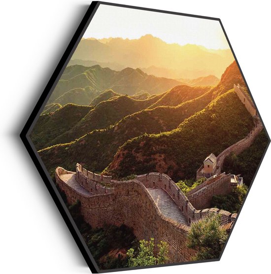 Akoestisch Schilderij De Chinese muur Hexagon Basic L (100 X 86 CM) - Akoestisch paneel - Akoestische Panelen - Akoestische wanddecoratie - Akoestisch wandpaneel