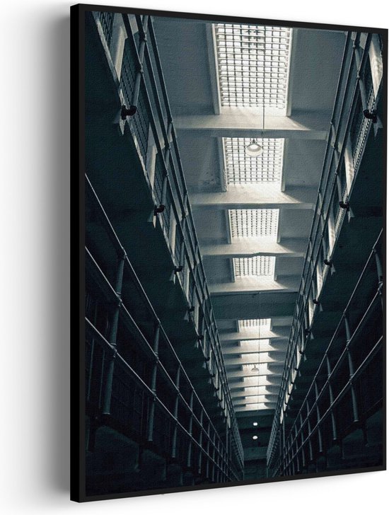 Akoestisch Schilderij Alcatraz Celblokken Rechthoek Verticaal Pro L (72 X 100 CM) - Akoestisch paneel - Akoestische Panelen - Akoestische wanddecoratie - Akoestisch wandpaneel