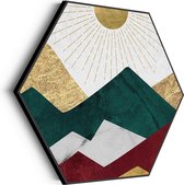 Akoestisch Schilderij Kleurrijke Bergen 02 Hexagon Basic L (100 X 86 CM) - Akoestisch paneel - Akoestische Panelen - Akoestische wanddecoratie - Akoestisch wandpaneelKatoen L (100 X 86 CM)
