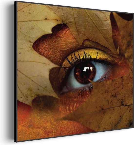 Akoestisch Schilderij Hefstblad Vierkant Basic XL (100X100) - Akoestisch paneel - Akoestische Panelen - Akoestische wanddecoratie - Akoestisch wandpaneel