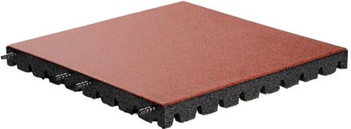 Rubber tegel met pen- en gat verbinding EPDM - Terra - 50x50 cm – 55mm