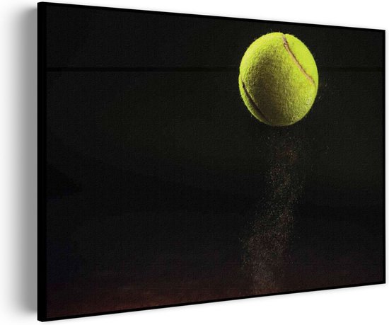 Akoestisch Schilderij Tennisbal Op Grevel Rechthoek Horizontaal Basic XL (120 x 86 CM) - Akoestisch paneel - Akoestische Panelen - Akoestische wanddecoratie - Akoestisch wandpaneel