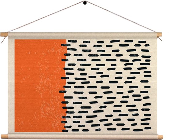 Textielposter Scandinavisch Oranje Rechthoek Horizontaal M (30 X 40 CM) - Wandkleed - Wanddoek - Wanddecoratie