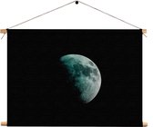 Textielposter To The Moon Rechthoek Horizontaal XL (75 X 90 CM) - Wandkleed - Wanddoek - Wanddecoratie