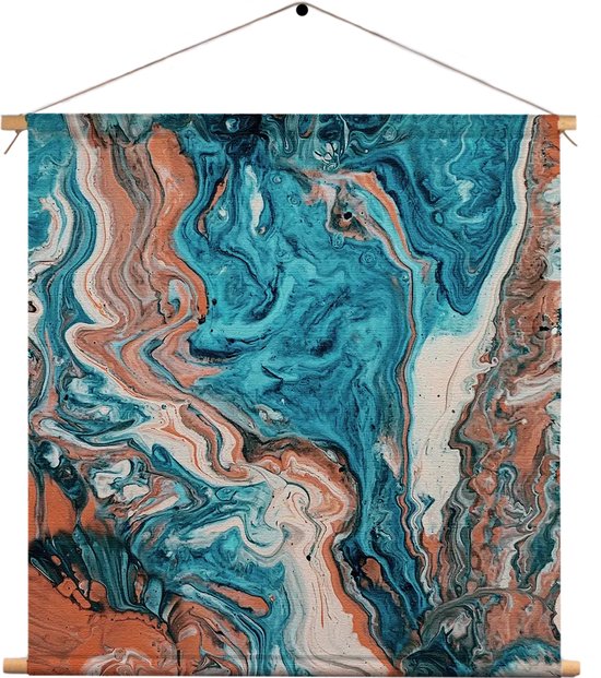 Textielposter Painted Colored Vierkant M (30 X 30 CM) - Wandkleed - Wanddoek - Wanddecoratie