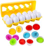Montessori Speelgoed - 12x eieren vormen - kleuren en leren, sorteerspel vanaf 3 jaar, kinderen eiervormen, educatief speelgoed, voor Kerstmis, kinderdag, verjaardagscadeau, speelgoed vanaf 3, 4, 5, 6 jaar